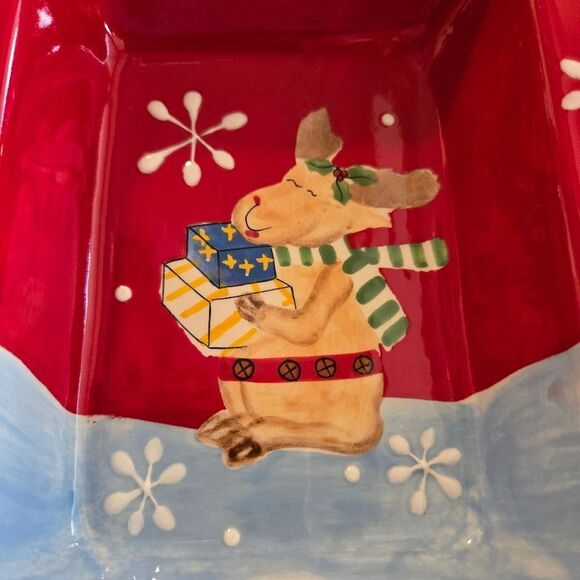 STUDIO NOVA 14" Christmas Festive Frosty 3 Section Server - Picture 3 of 9